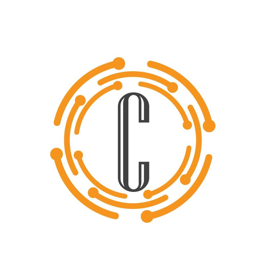 lettera c logo modello icona vettoriale design