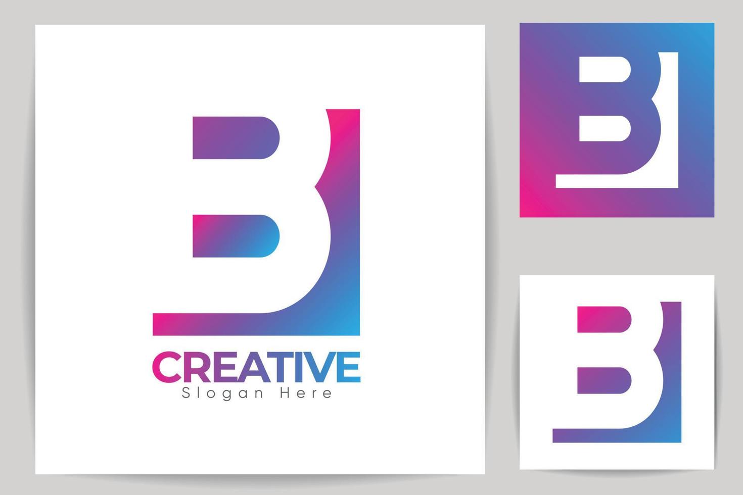 creativo lettera B logo modello disegno, con pendenza colore, elegante edificio con monogramma lettera n logo design premio vettore. vettore