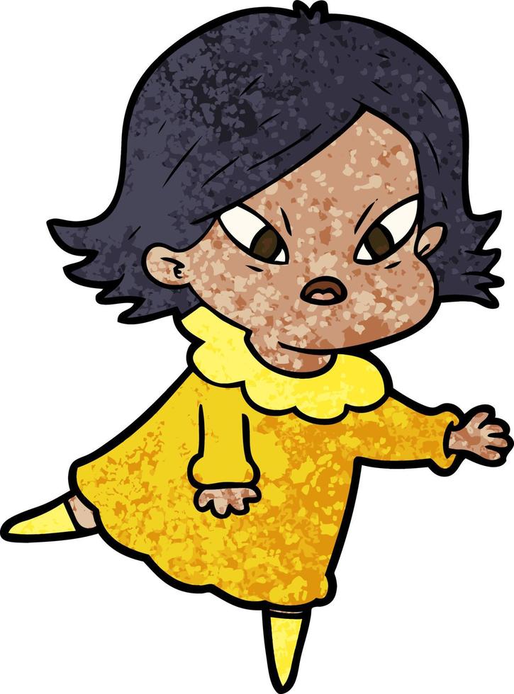 vettore donna personaggio nel cartone animato stile
