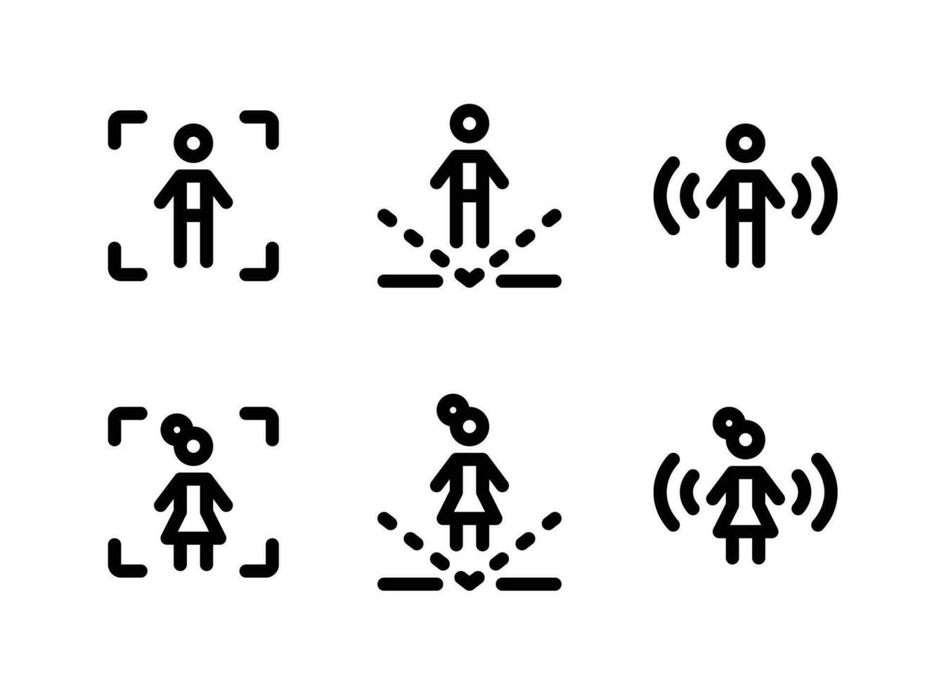 semplice set di icone di linea vettoriale di realtà virtuale