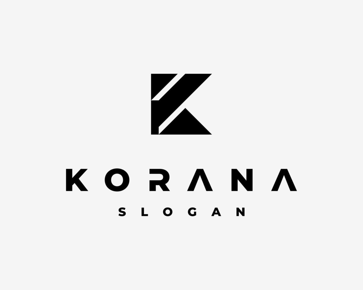 lettera K elegante moderno geometrico semplice minimalista monogramma vettore logo design