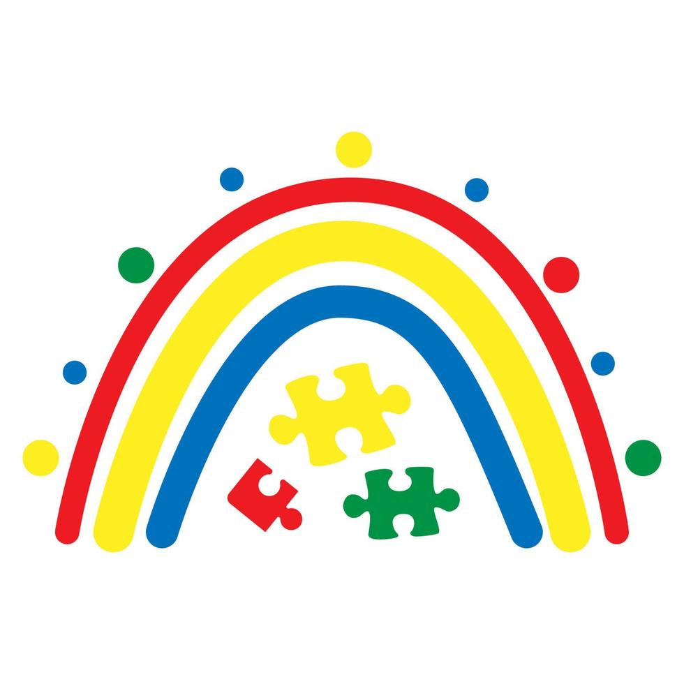 arcobaleno autismo consapevolezza. autismo concetto manifesto modello. vettore illustrazione.