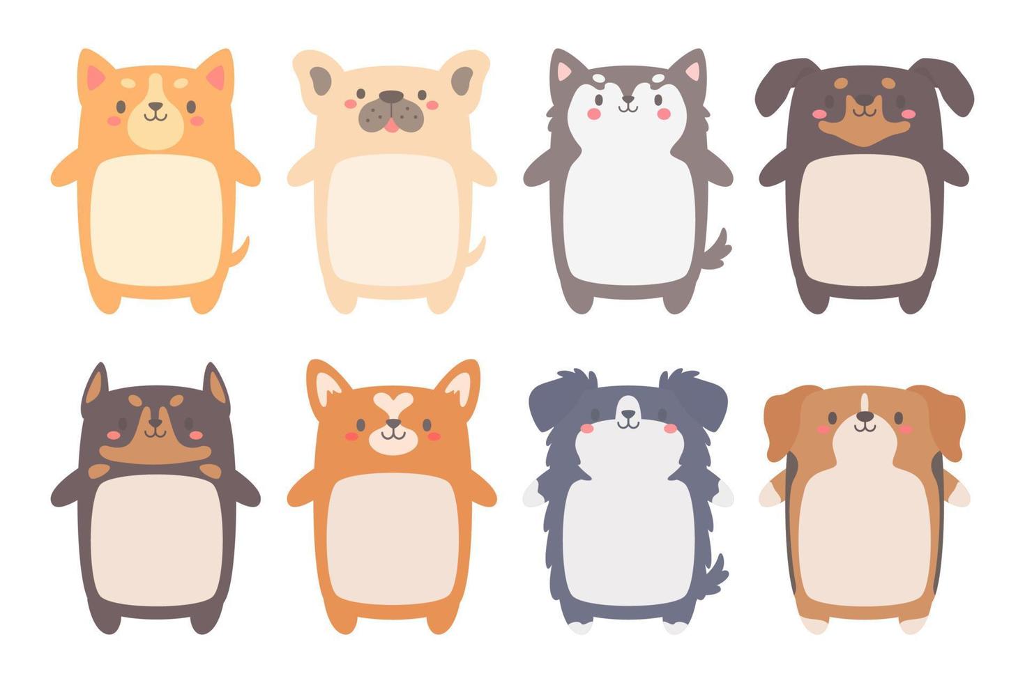 cartone animato animale domestico testo telaio carino cani e gatti per bambini vettore
