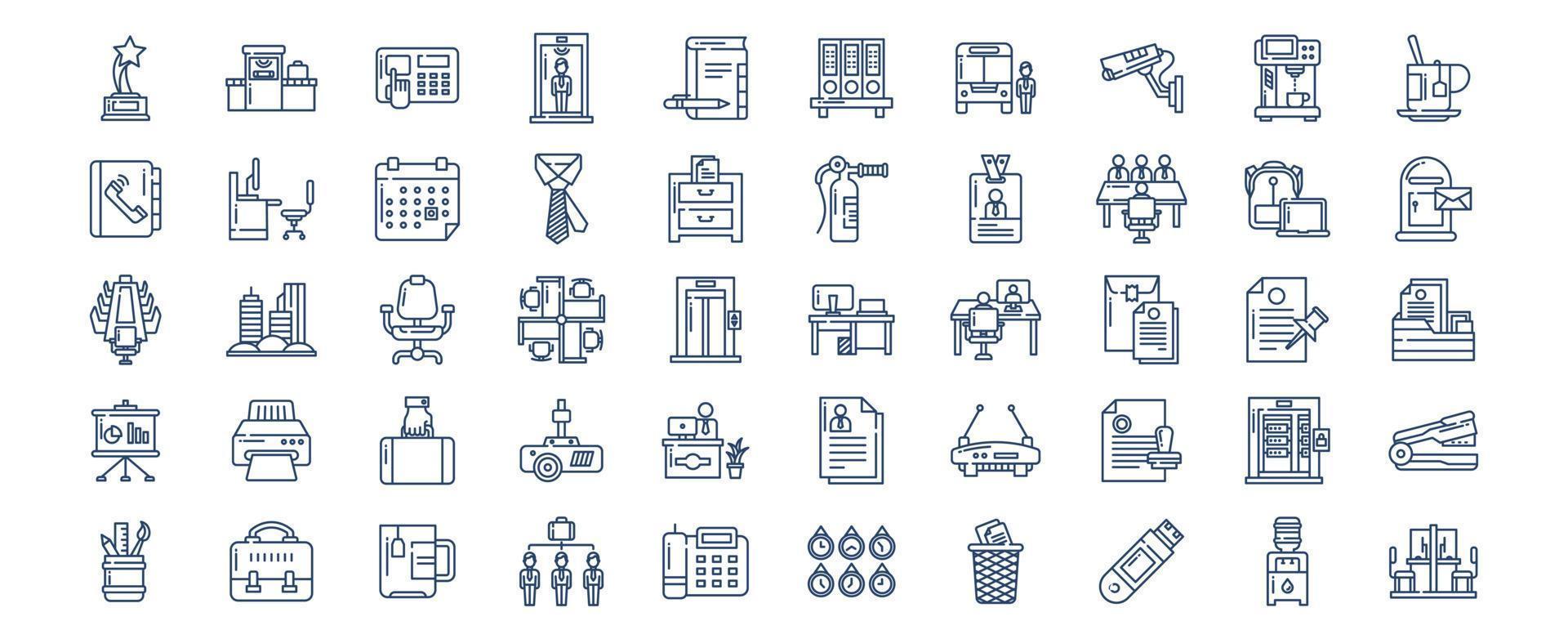 collezione di icone relazionato per ufficio, Compreso icone piace Tè, squadra, telefono, volta, e di più. vettore illustrazioni, pixel Perfetto impostato