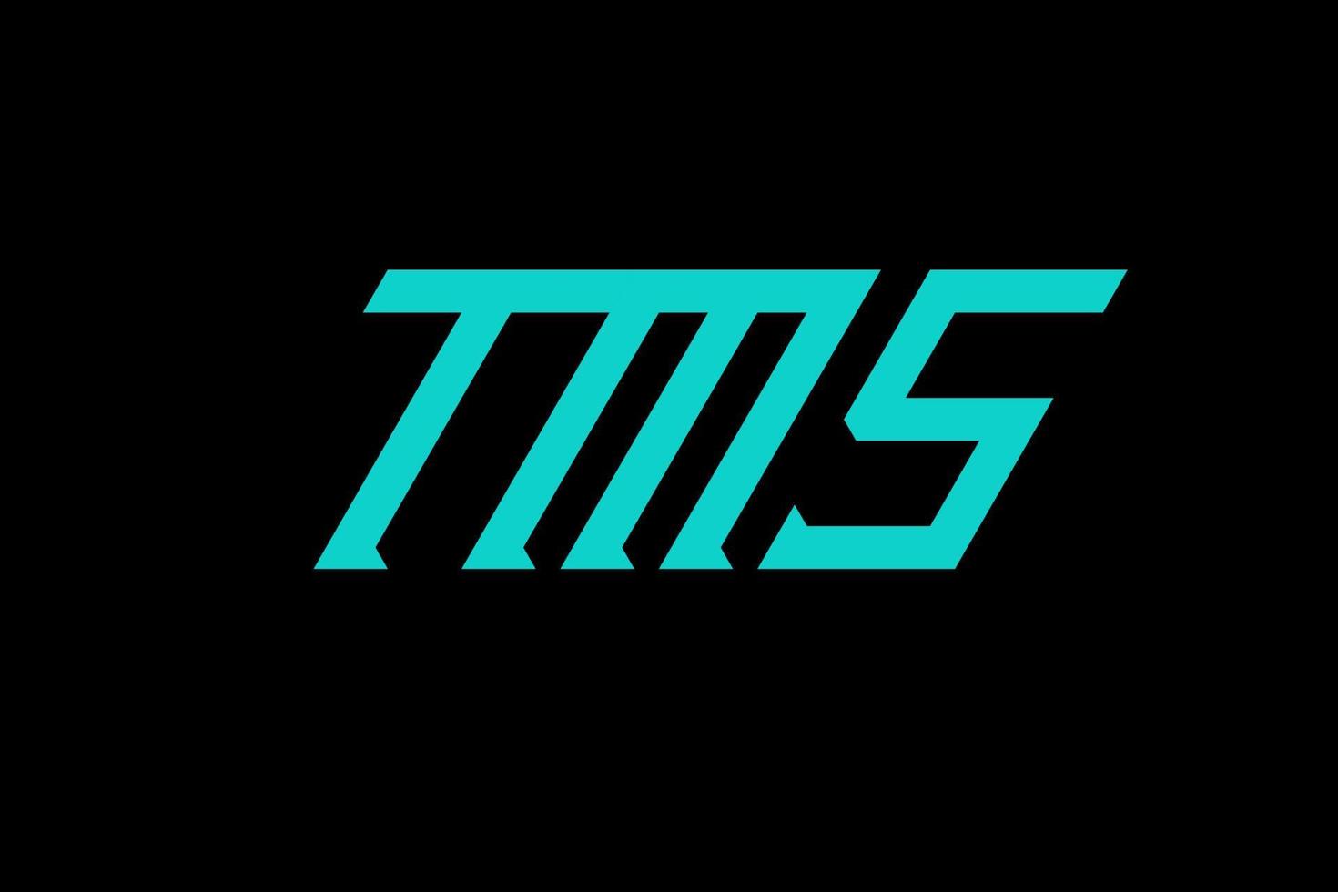 tms lettera e alfabeto logo design vettore