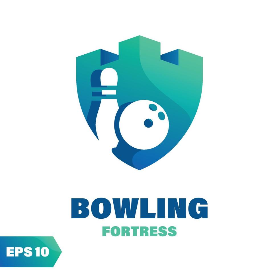 bowling fortezza logo vettore