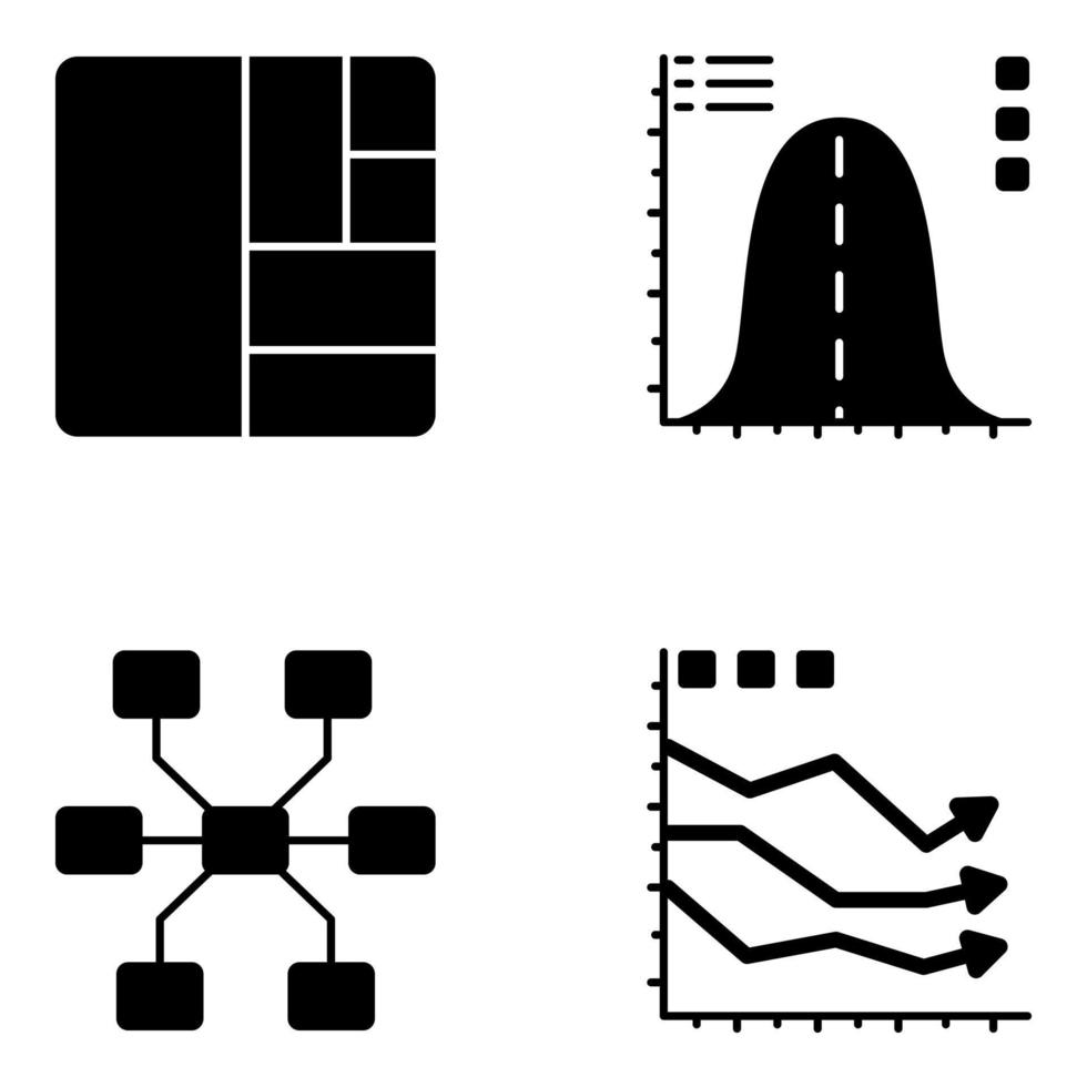 pacchetto di icone piatte di grafici vettore