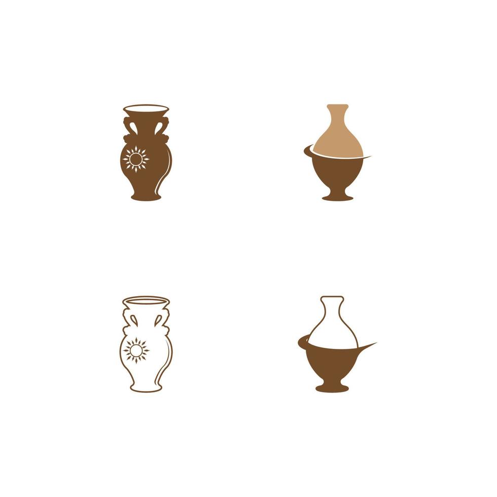 modello di vettore del logo dello studio del laboratorio di ceramica