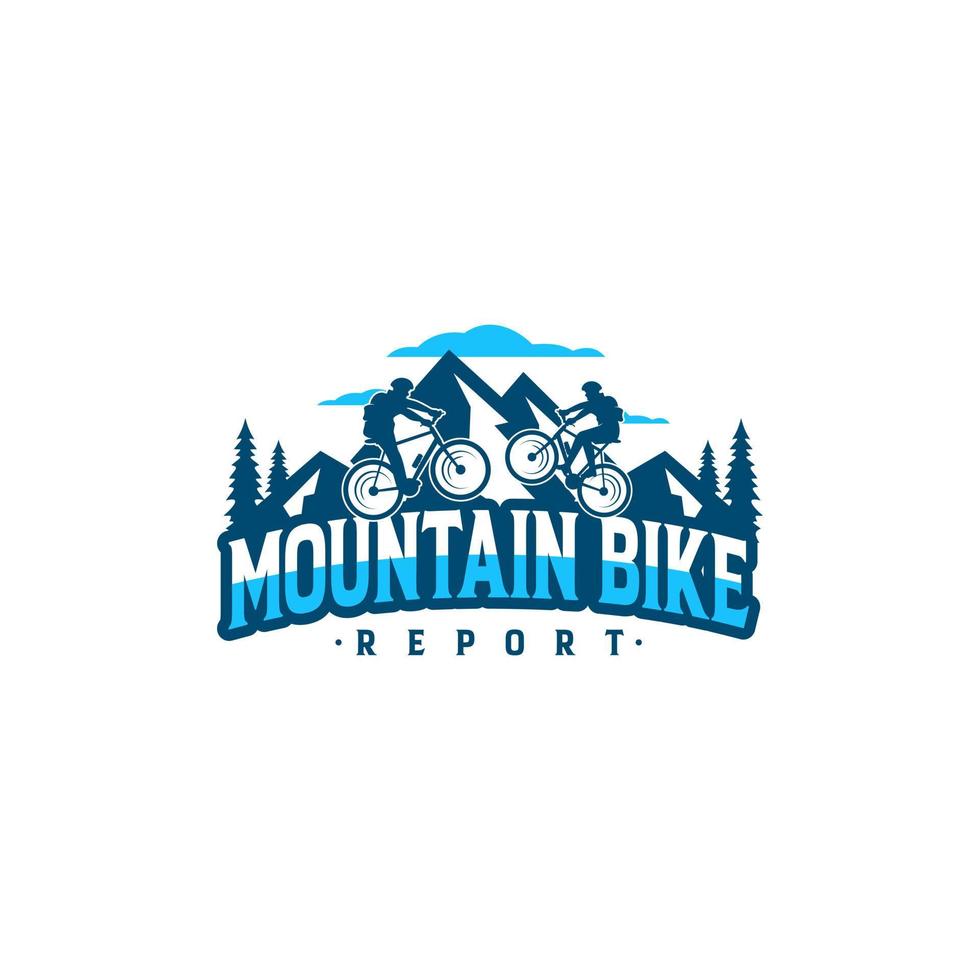 montagna bicicletta logo design vettore modello