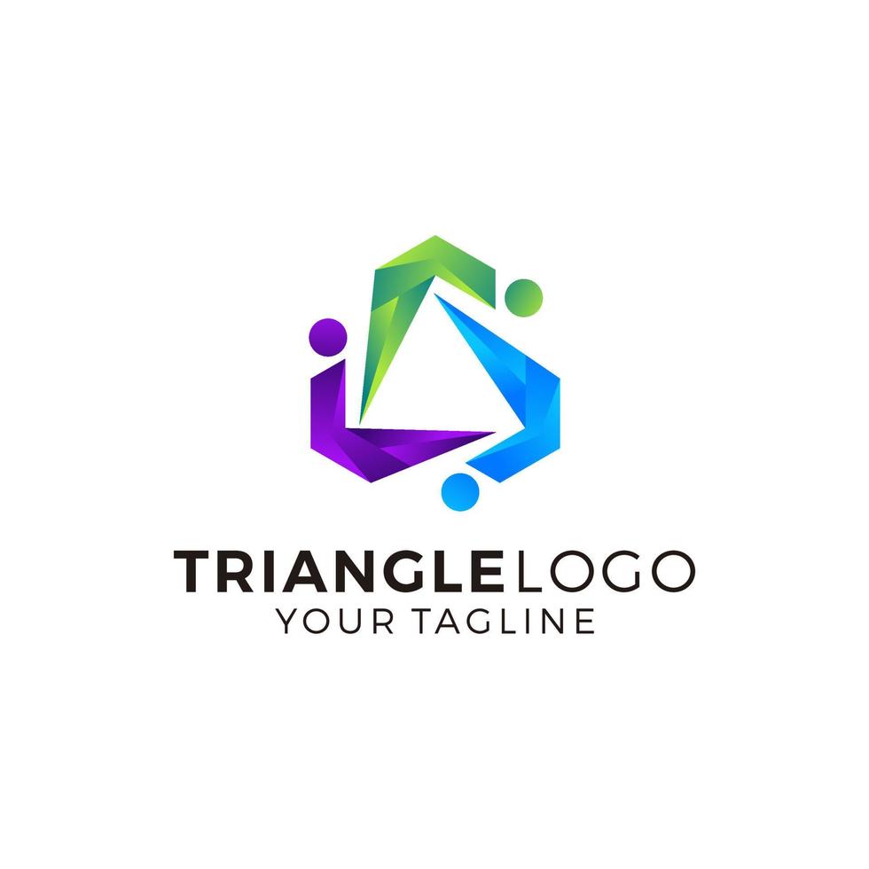 astratto triangolo multicolore logo design vettore illustrazione