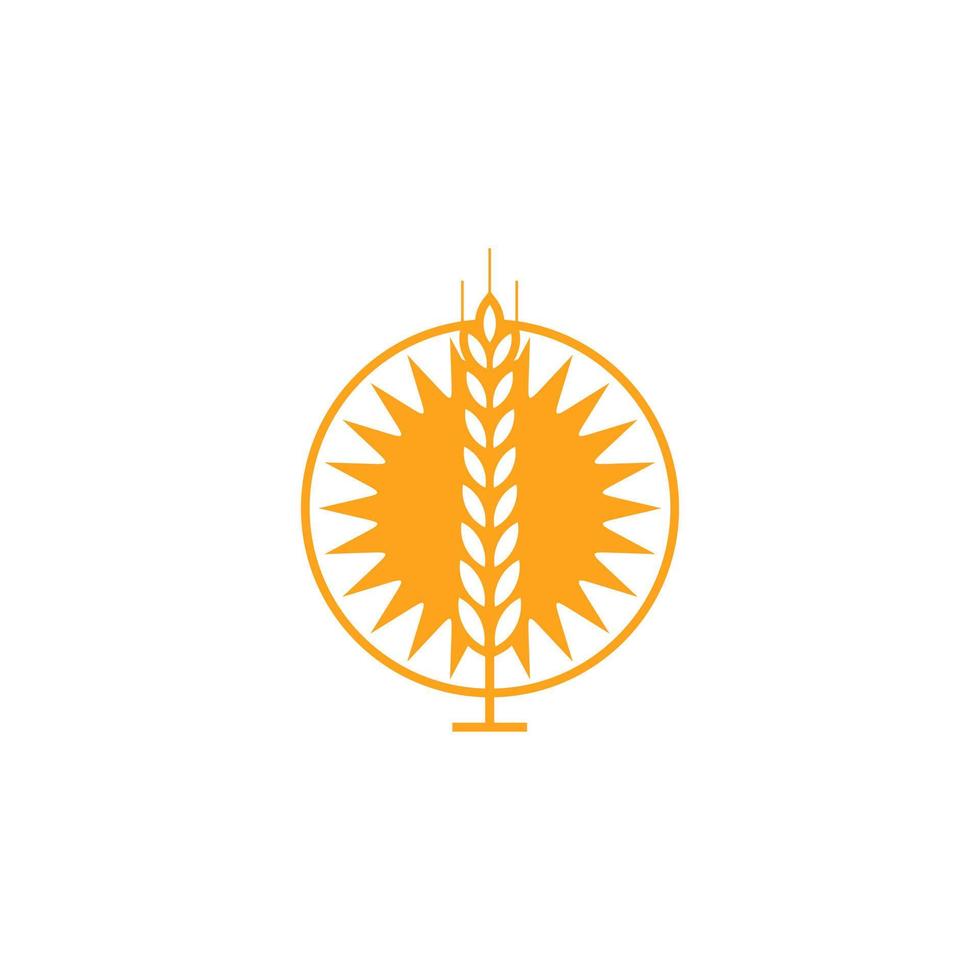 Grano grano agricoltura logo design vettore modello