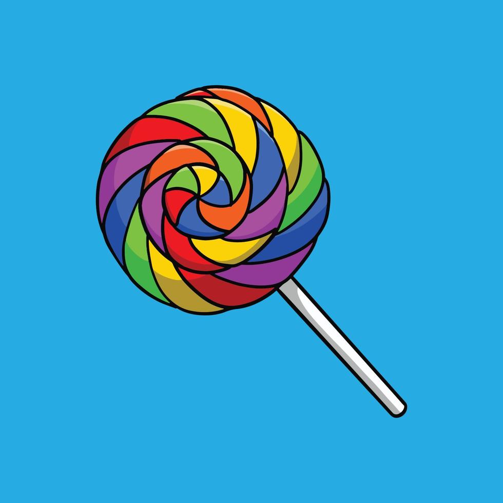 cartone animato lolipop arcobaleno illustrazione vettore