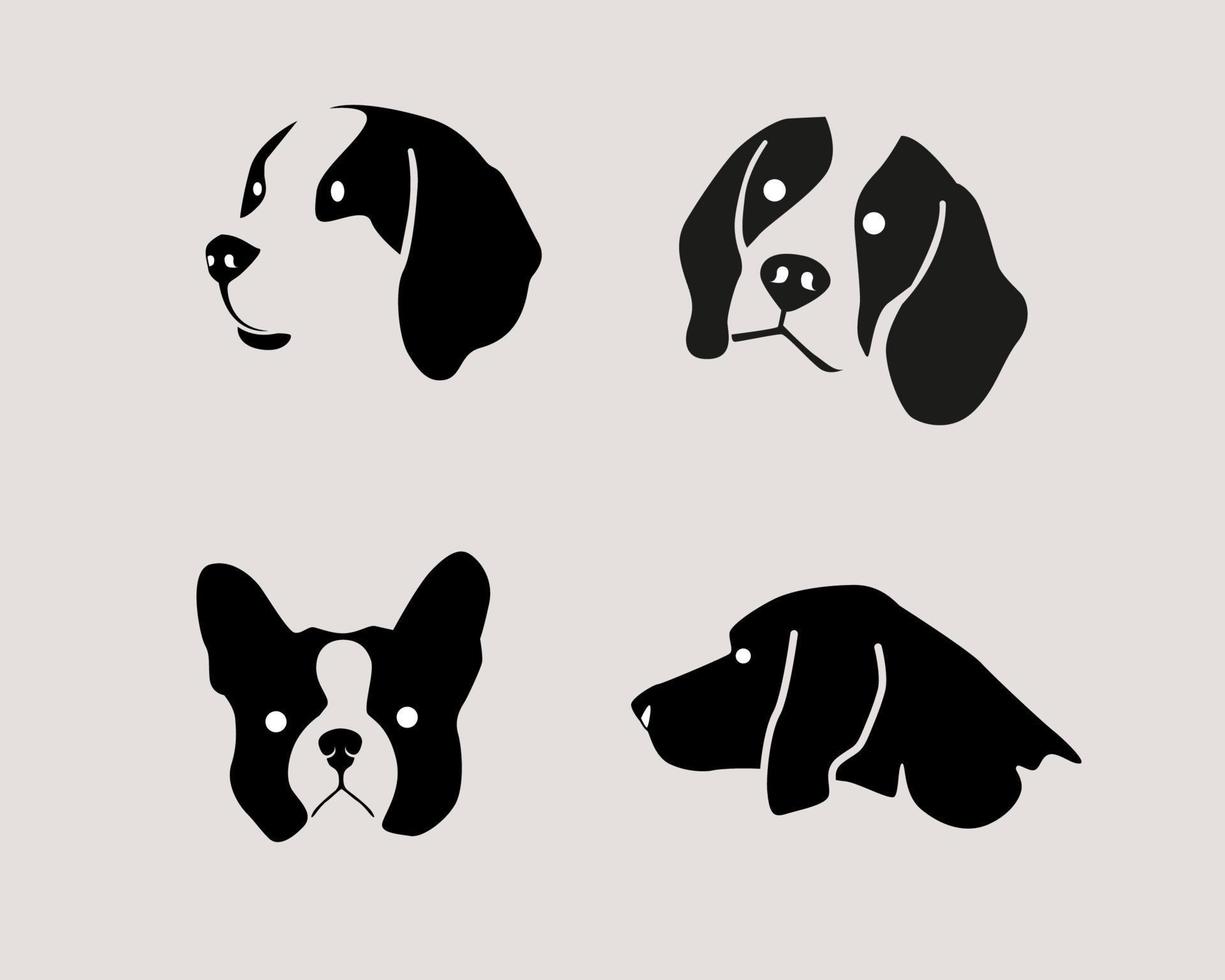 silhouette di cane viso vettore