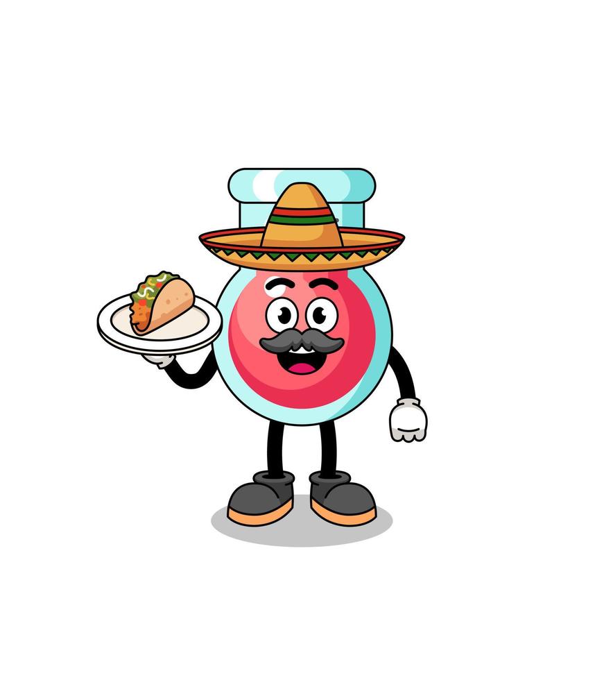personaggio cartone animato di laboratorio coppa come un' messicano capocuoco vettore