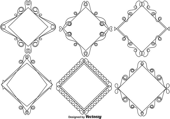 Cornici stile ornamentale linea - Vector