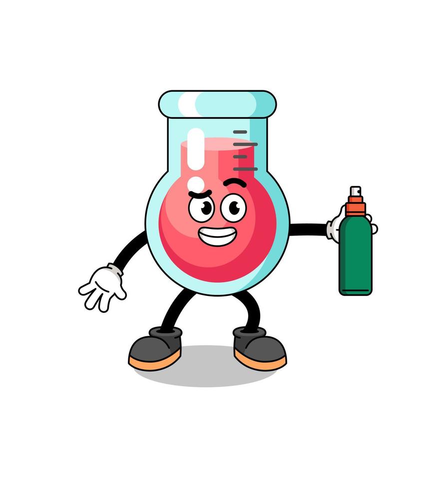 laboratorio coppa illustrazione cartone animato Tenere zanzara repellente vettore