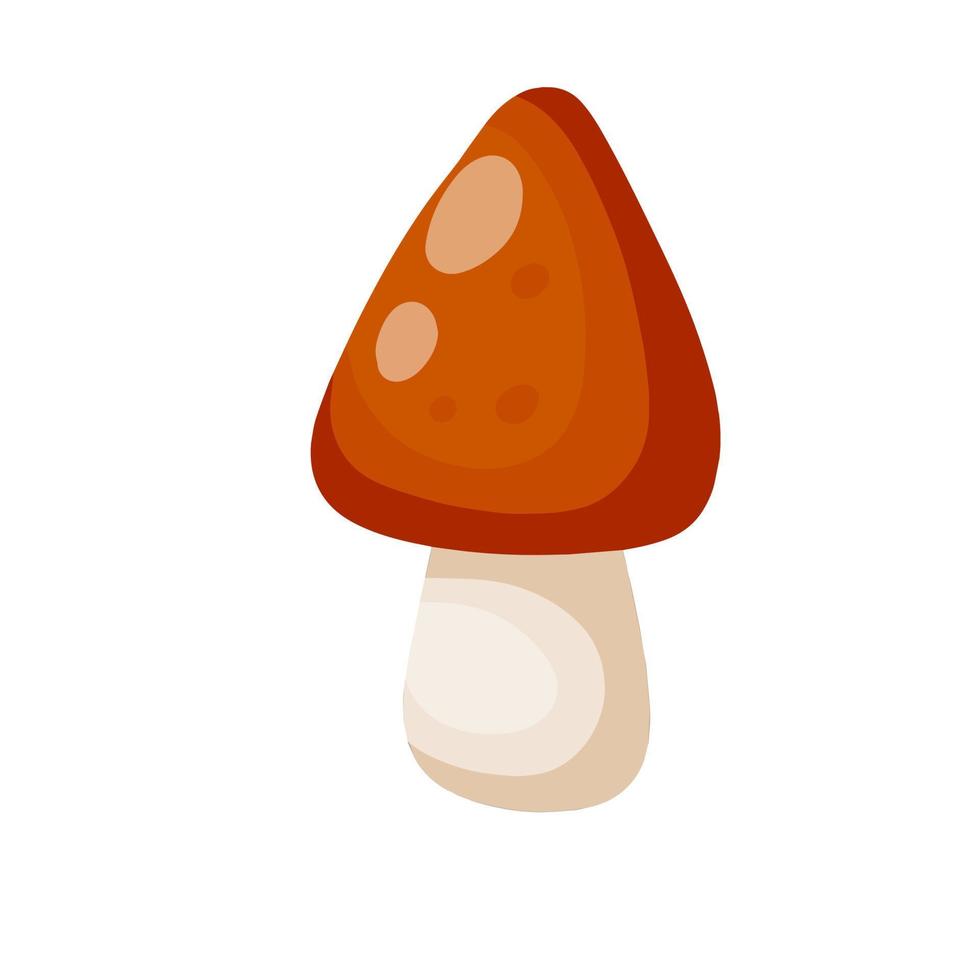 boletus edulis. fungo con un' Marrone cap. naturale Prodotto a partire dal il foresta. eco-friendly cibo. piatto cartone animato illustrazione vettore