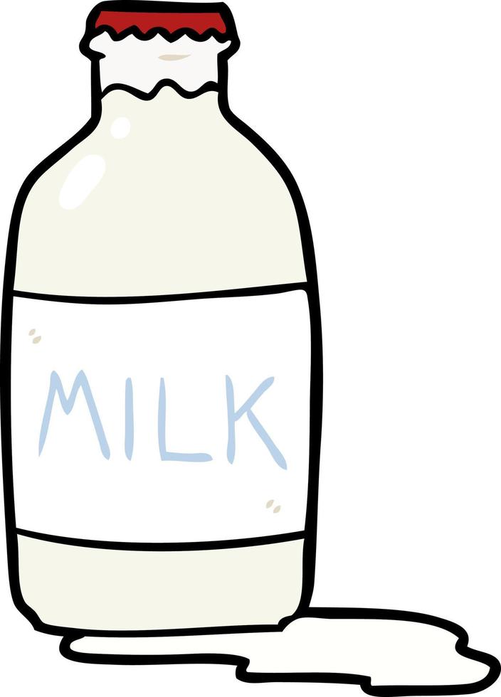 cartone animato latte bottiglia vettore