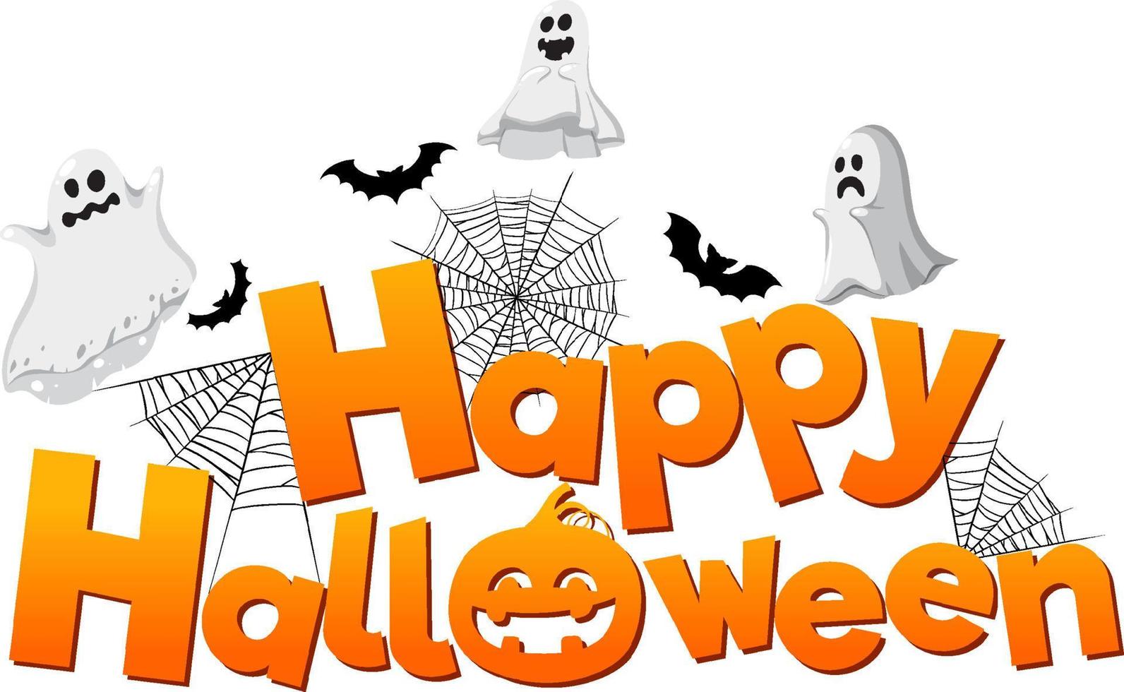 contento Halloween font logo vettore