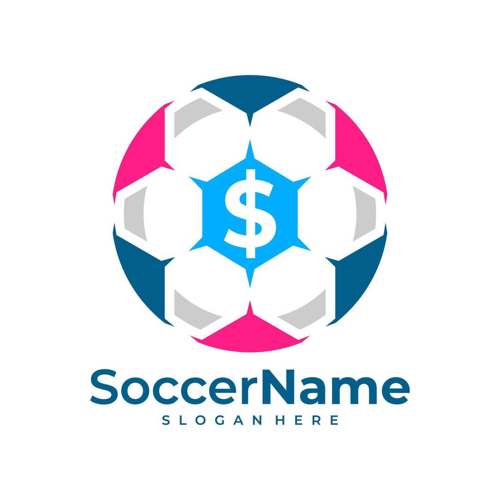 i soldi calcio logo modello, calcio logo design vettore