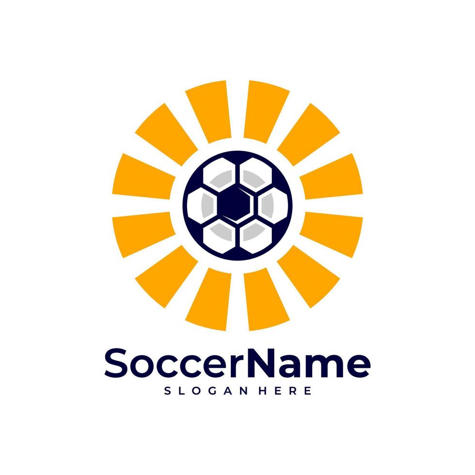 sole calcio logo modello, calcio logo design vettore