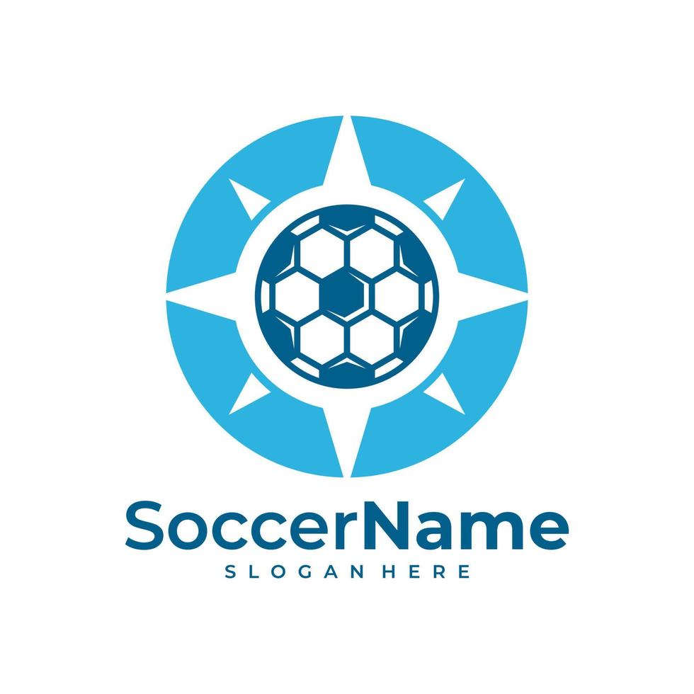 bussola calcio logo modello, calcio logo design vettore
