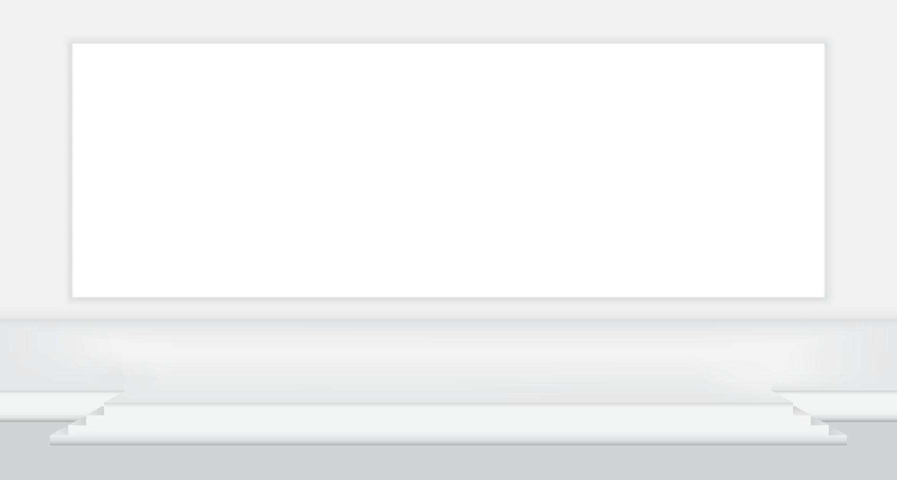 il palcoscenico con vuoto bianca proiezione schermo per Schermo, presentazione, modello, palcoscenico piedistallo o montaggio Prodotto. astratto 3d modello vettore illustrazione per sfondo.