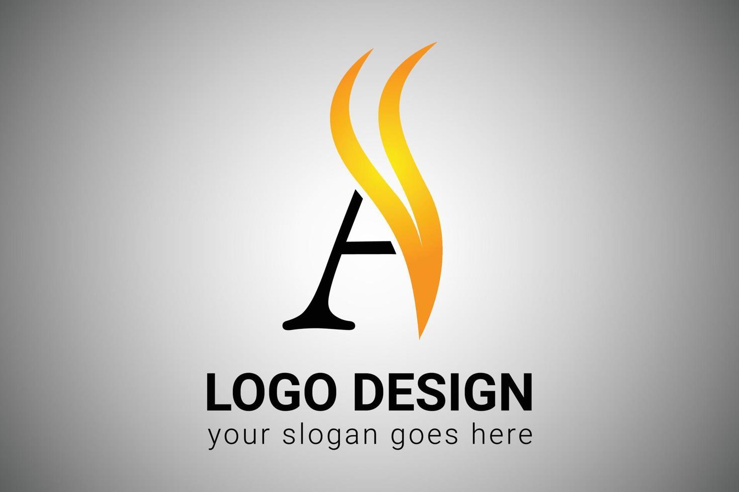 lettera un' logo design con giallo e arancia elegante minimalista ala. creativo un' lettera swoosh icona vettore illustrazione. un' lettera logo design con fuoco fiamme e arancia swoosh vettore illustrazione.