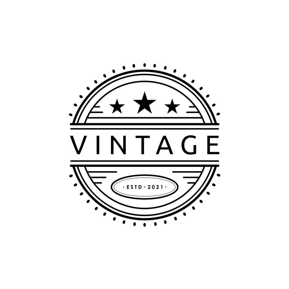 elegante Vintage ▾ emblema distintivo logo design francobollo o etichetta vettore