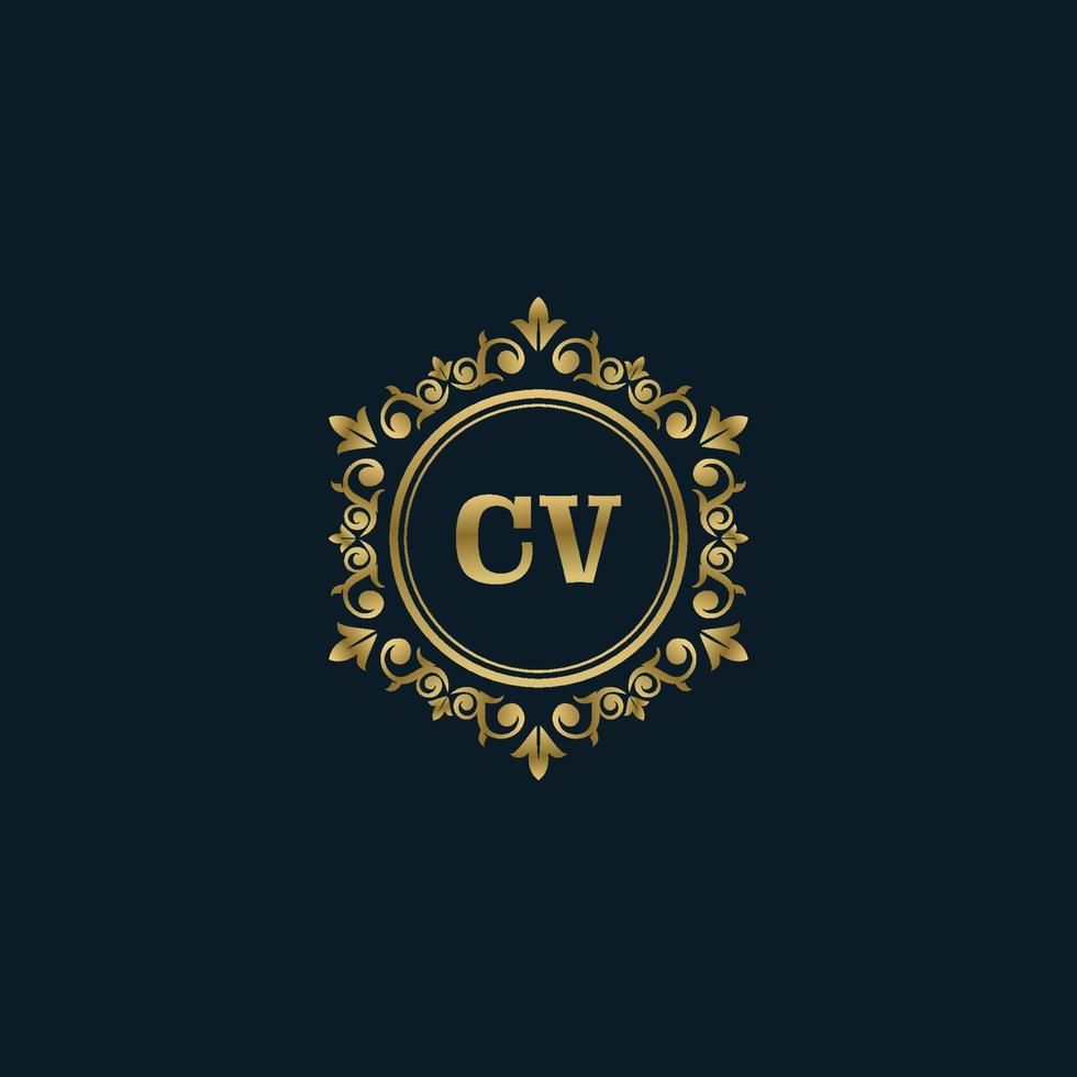 lettera CV logo con lusso oro modello. eleganza logo vettore modello.