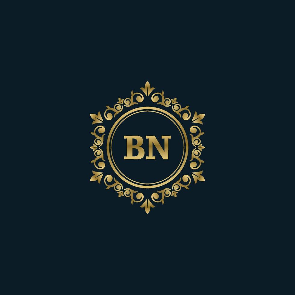 lettera bn logo con lusso oro modello. eleganza logo vettore modello.