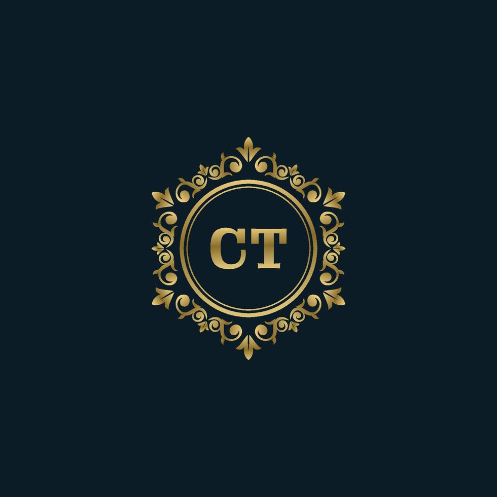 lettera ct logo con lusso oro modello. eleganza logo vettore modello.