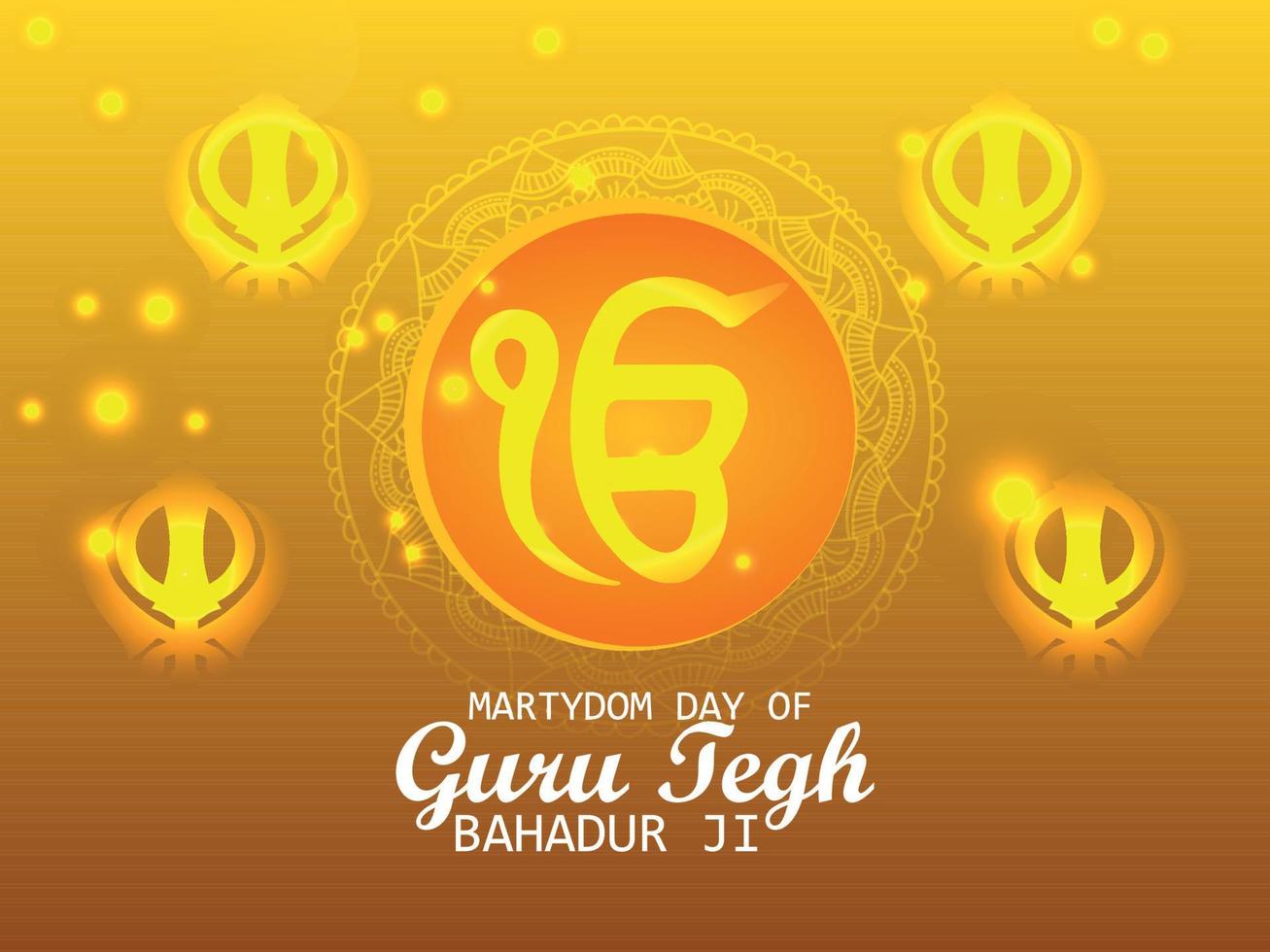 bandiera design di guru tegh bahadur shahidi diwas vettore