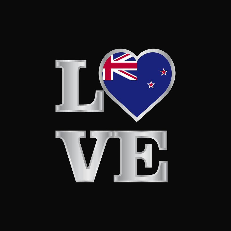 amore tipografia nuovo Zelanda bandiera design vettore bellissimo lettering