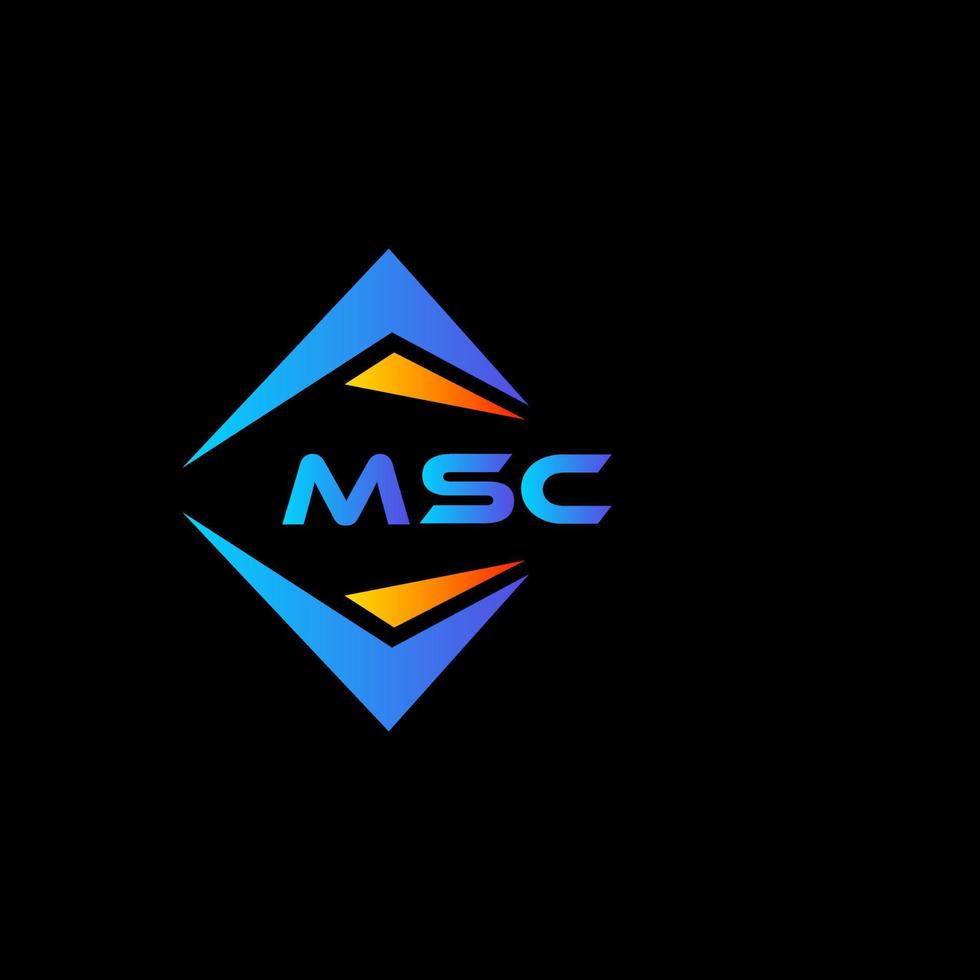 msc astratto tecnologia logo design su nero sfondo. msc creativo iniziali lettera logo concetto. vettore
