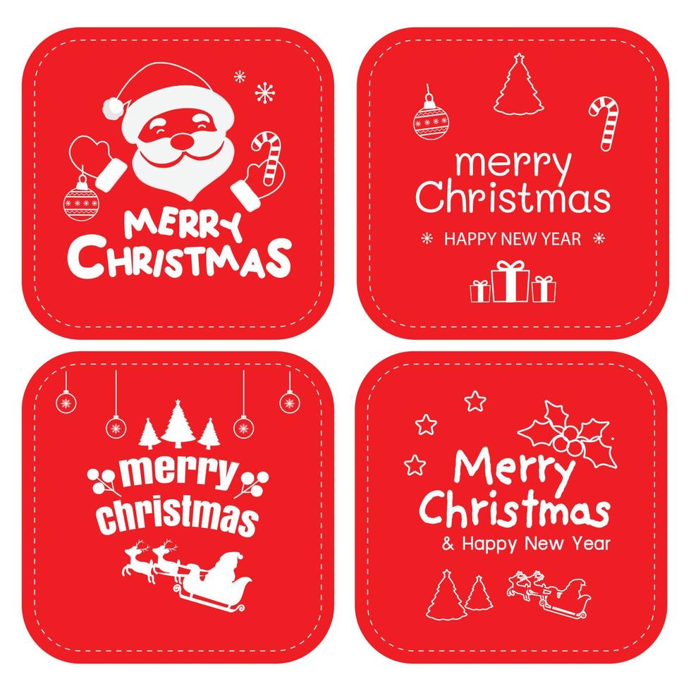 collezione di piatto Natale badge vettore