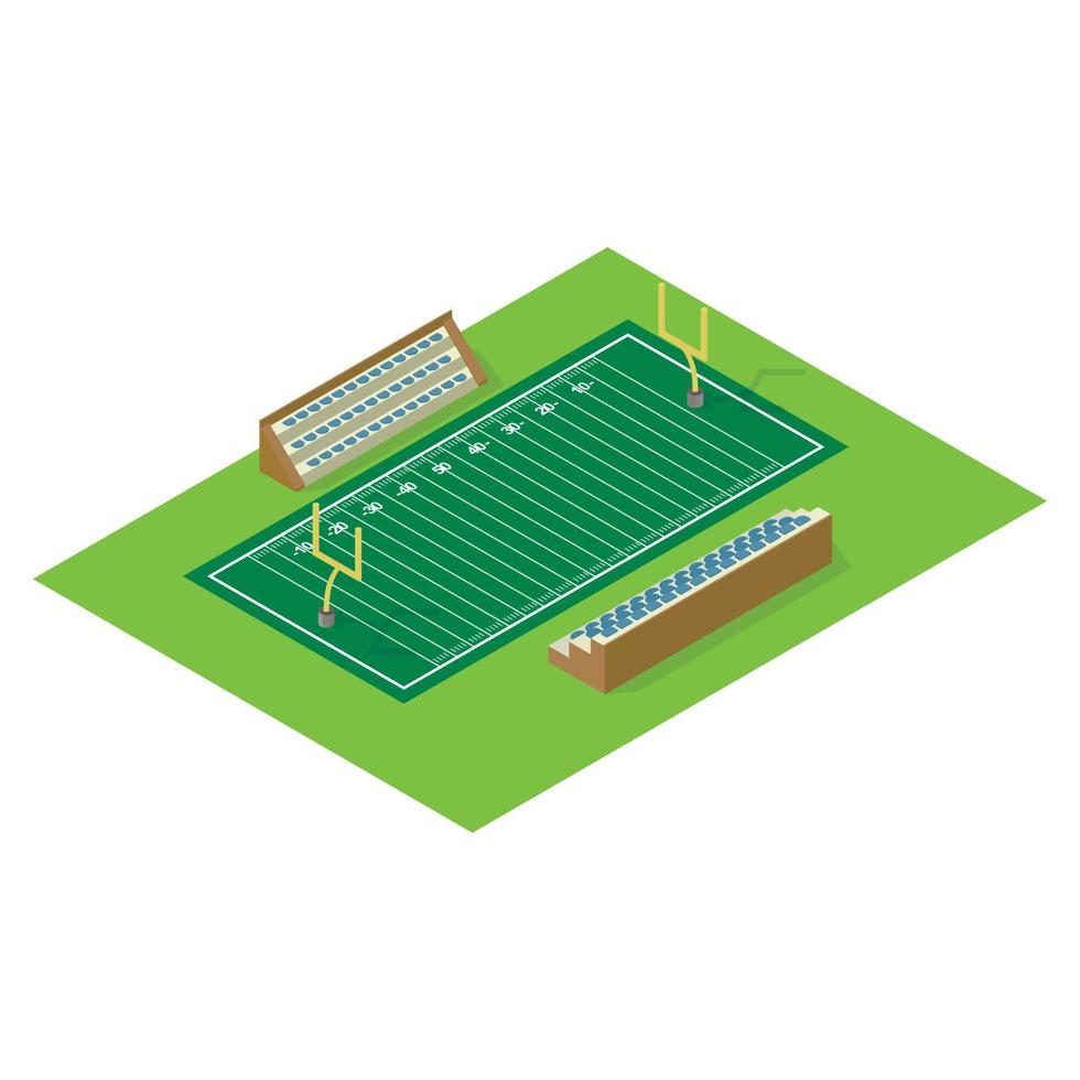 isometrico americano calcio campo vettore