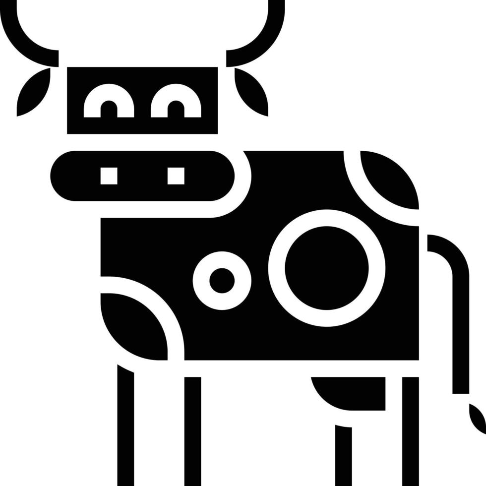 mucca animale mammifero - solido icona vettore