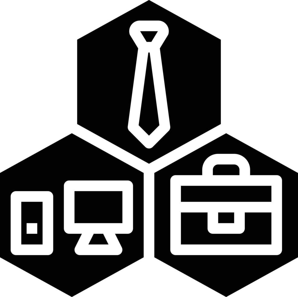 struttura cravatta computer Borsa attività commerciale lavoro di squadra - solido icona vettore