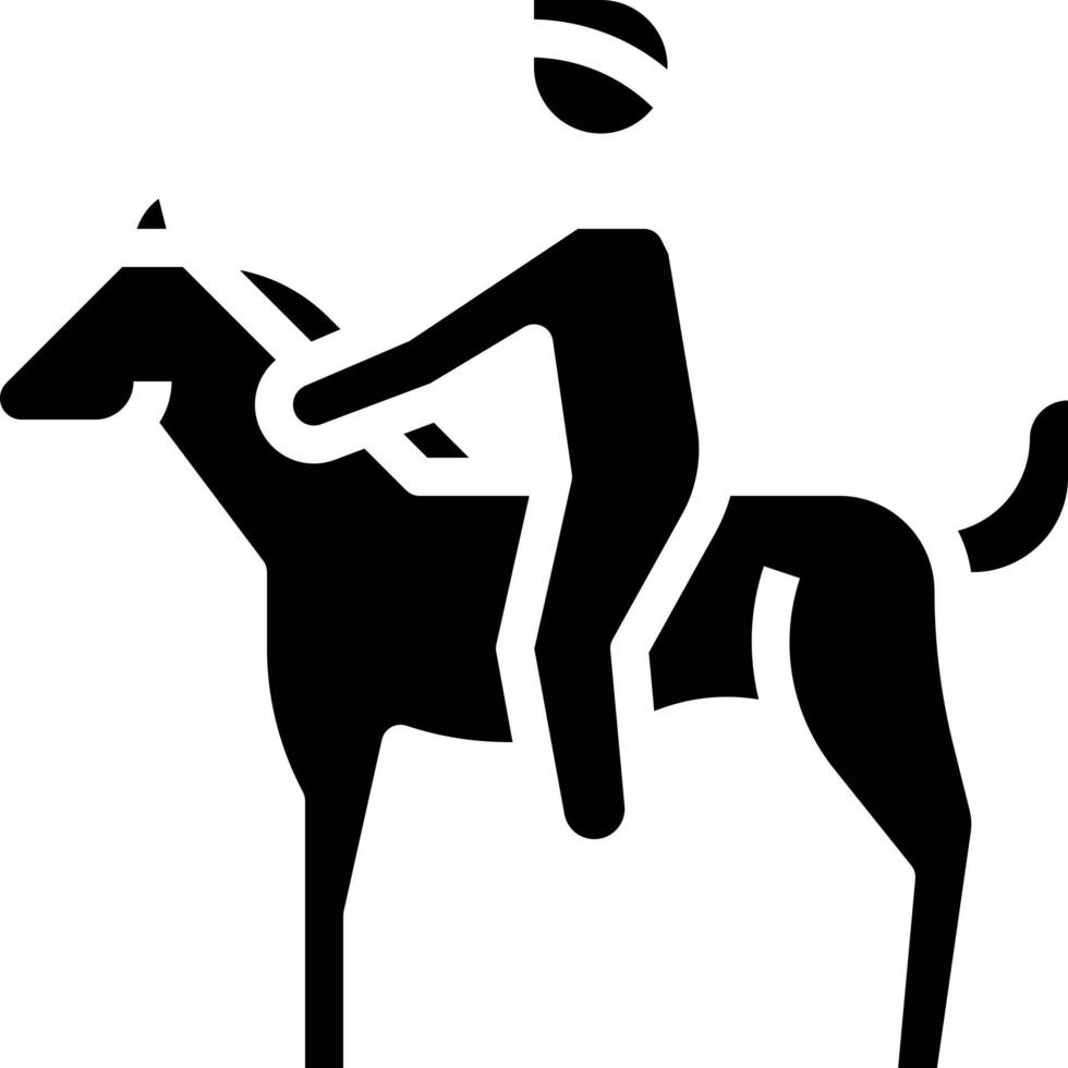cavallo equitazione sport animale domestico - solido icona vettore