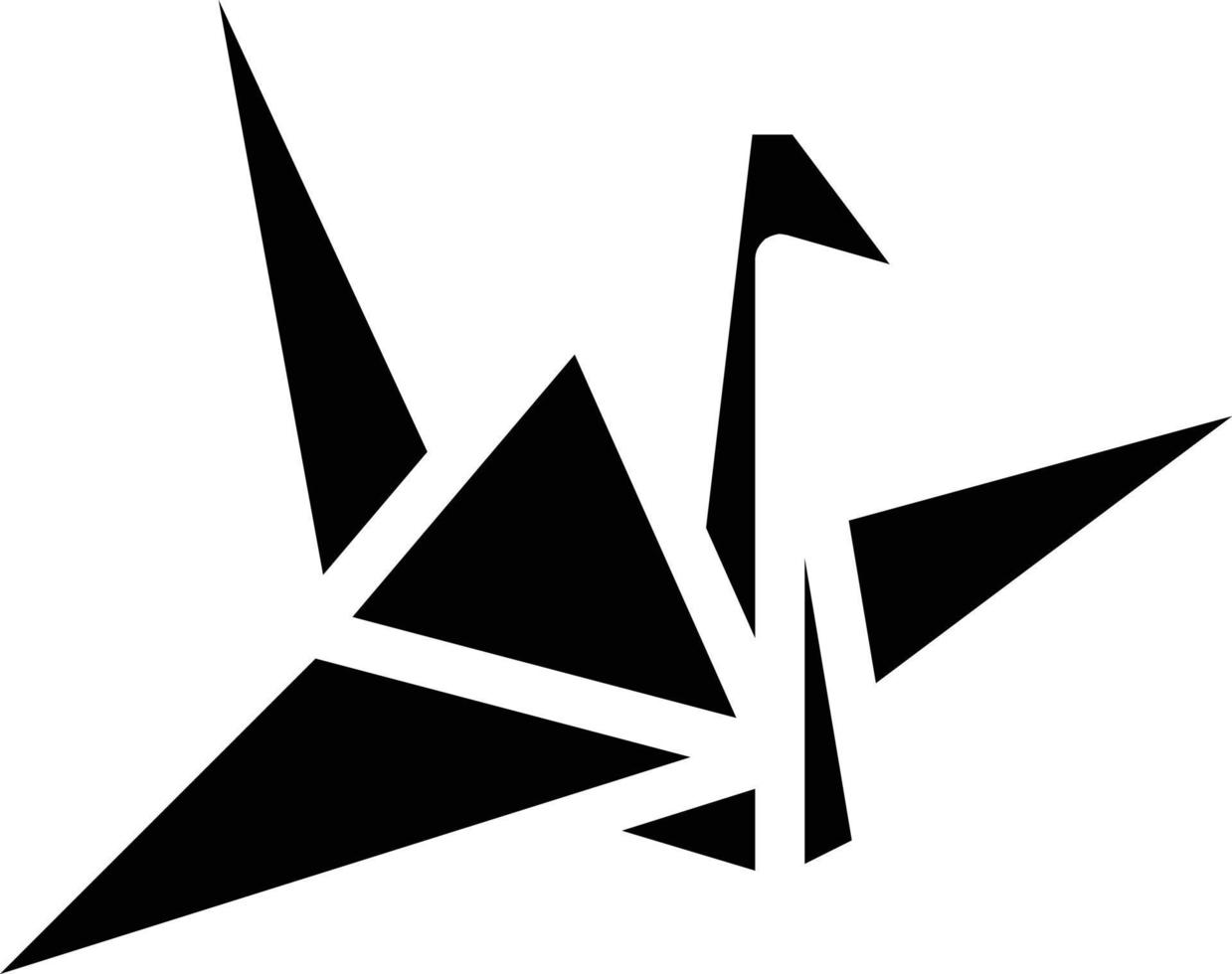 origami carta uccello vecchio scuola - solido icona vettore