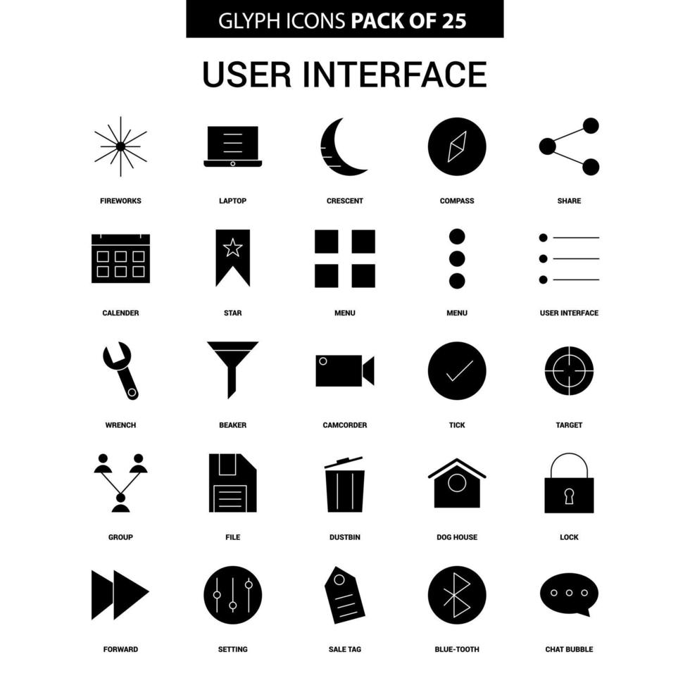 utente interfaccia glifo vettore icona impostato