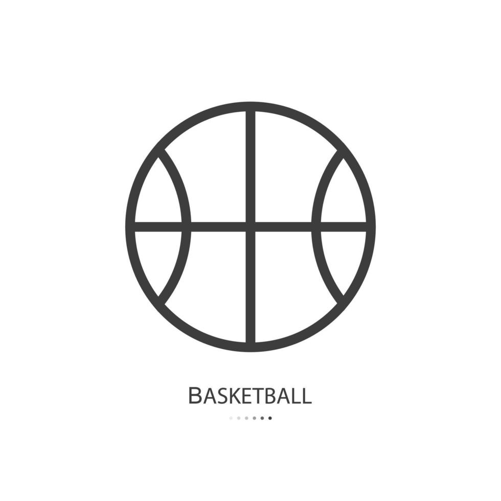 nero linea icona di pallacanestro isolato su bianca sfondo. vettore illustrazione.