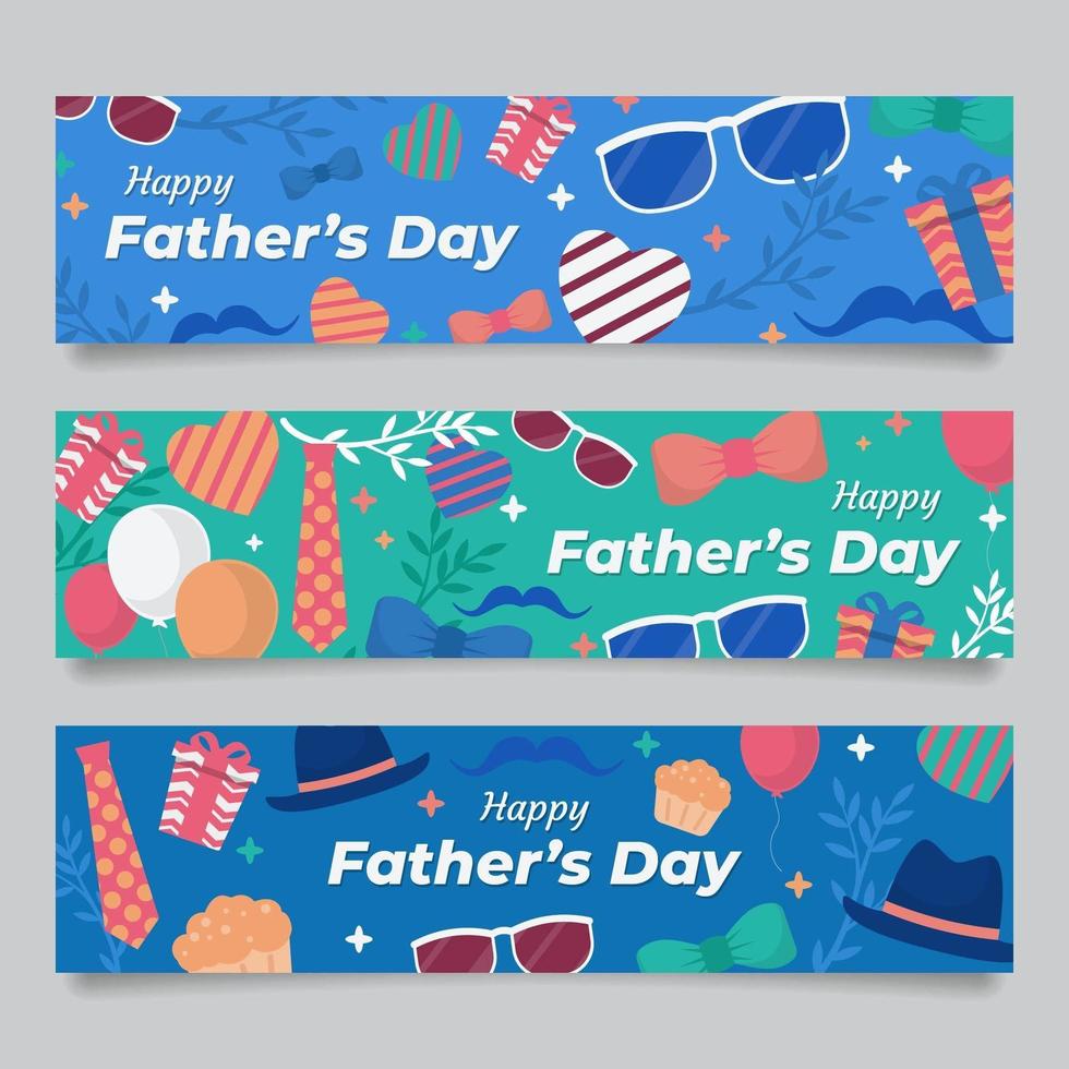 raccolta di banner per la festa del papà vettore