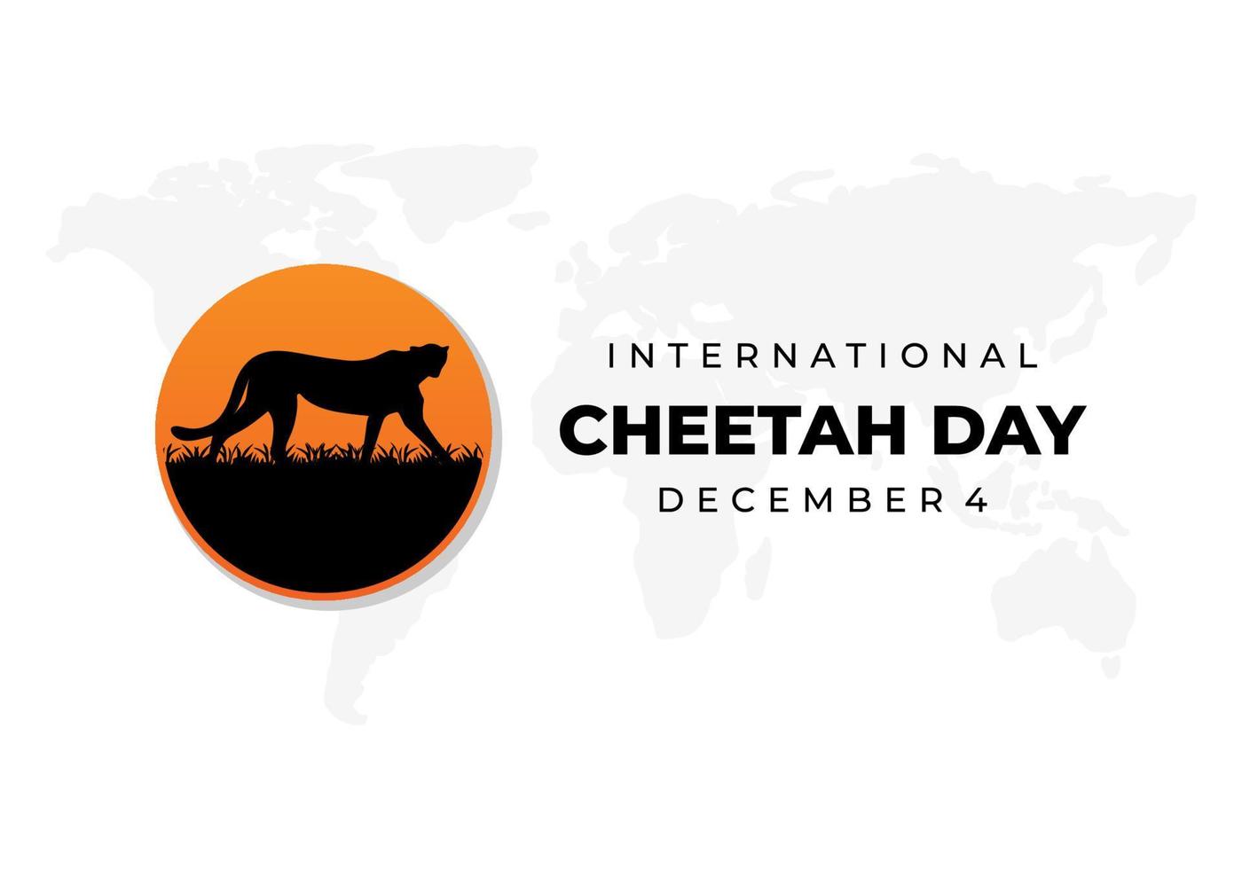internazionale ghepardo giorno sfondo celebre su dicembre 4°. vettore