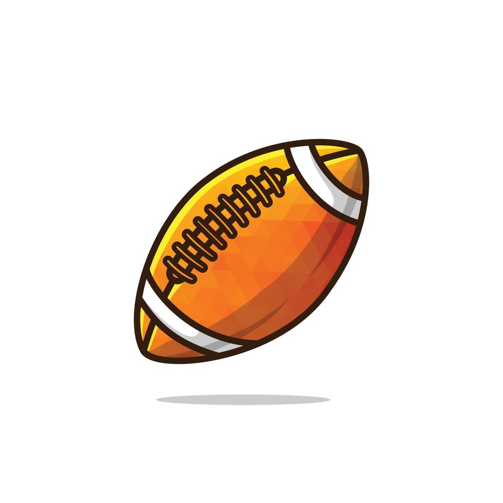 Rugby palla vettore illustrazione. sport logo icona. calcio mascotte. piatto cartone animato stile design modello
