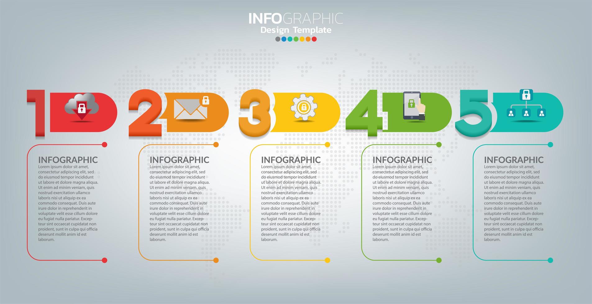 modello di infografica e icone. concetto di business con processi. vettore