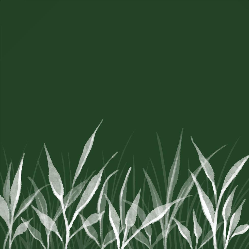 bianca le foglie acquerello spazzola struttura foglia su buio verde sfondo per titolo presentazione copertina piazza dimensione vettore illustrazione aquarelle per sfondo e sfondo.