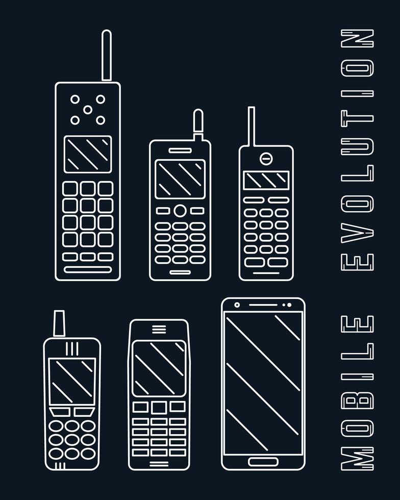 cellulare. design della linea di evoluzione dello smartphone vettore