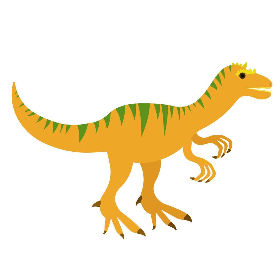 carnivoro dinosauro Allosaurus nel cartone animato stile, carino grande preistorico animale vettore
